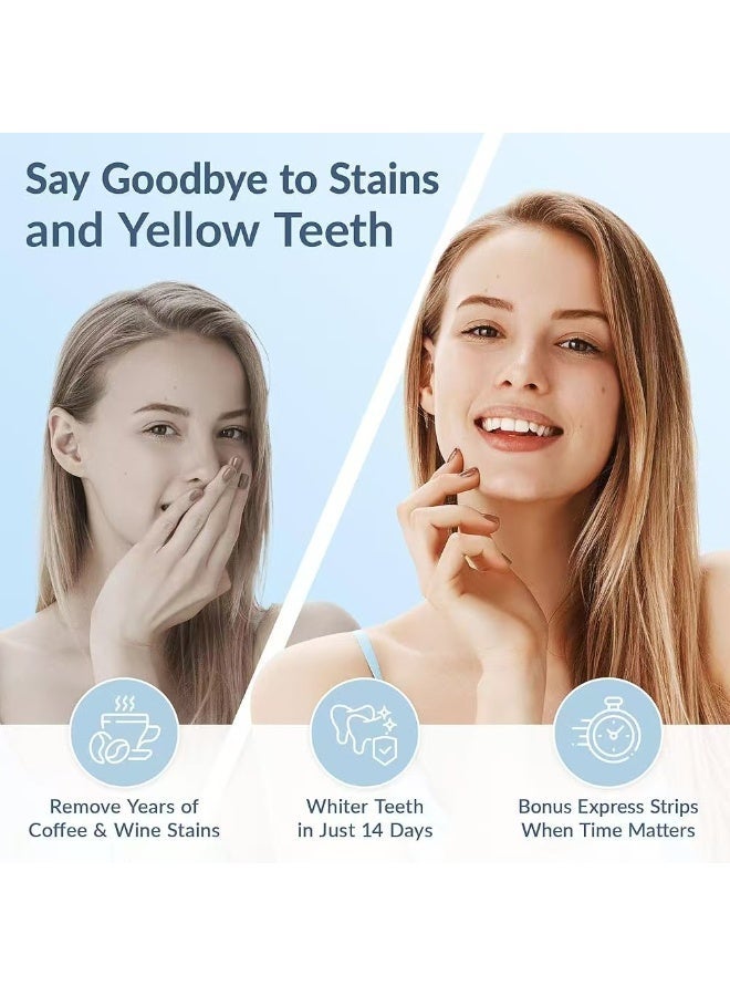 كرونت Croent 3D Whitestrips مينا آمنة الأسنان التبييض مجموعة - تأثيرات مهنية، ما يصل إلى 19 ظلال أبيض في 22 يوم، 14 علاجات، غير سامة، يزيل سنوات من البقع، 4X أفضل التبييض، 14 شرائط - Image 2